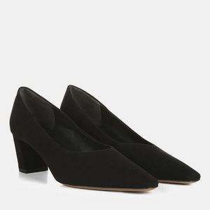 Vince Ania square toe pumps black suede